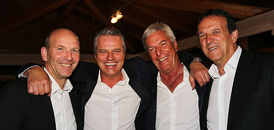 Wolfgang Oswald (Bentley München), Jan Stecker (TV-Moderator), Helmuth Lacher (Hormon-Papst), Jürgen Röhlinger (Langguth Cosmetics)